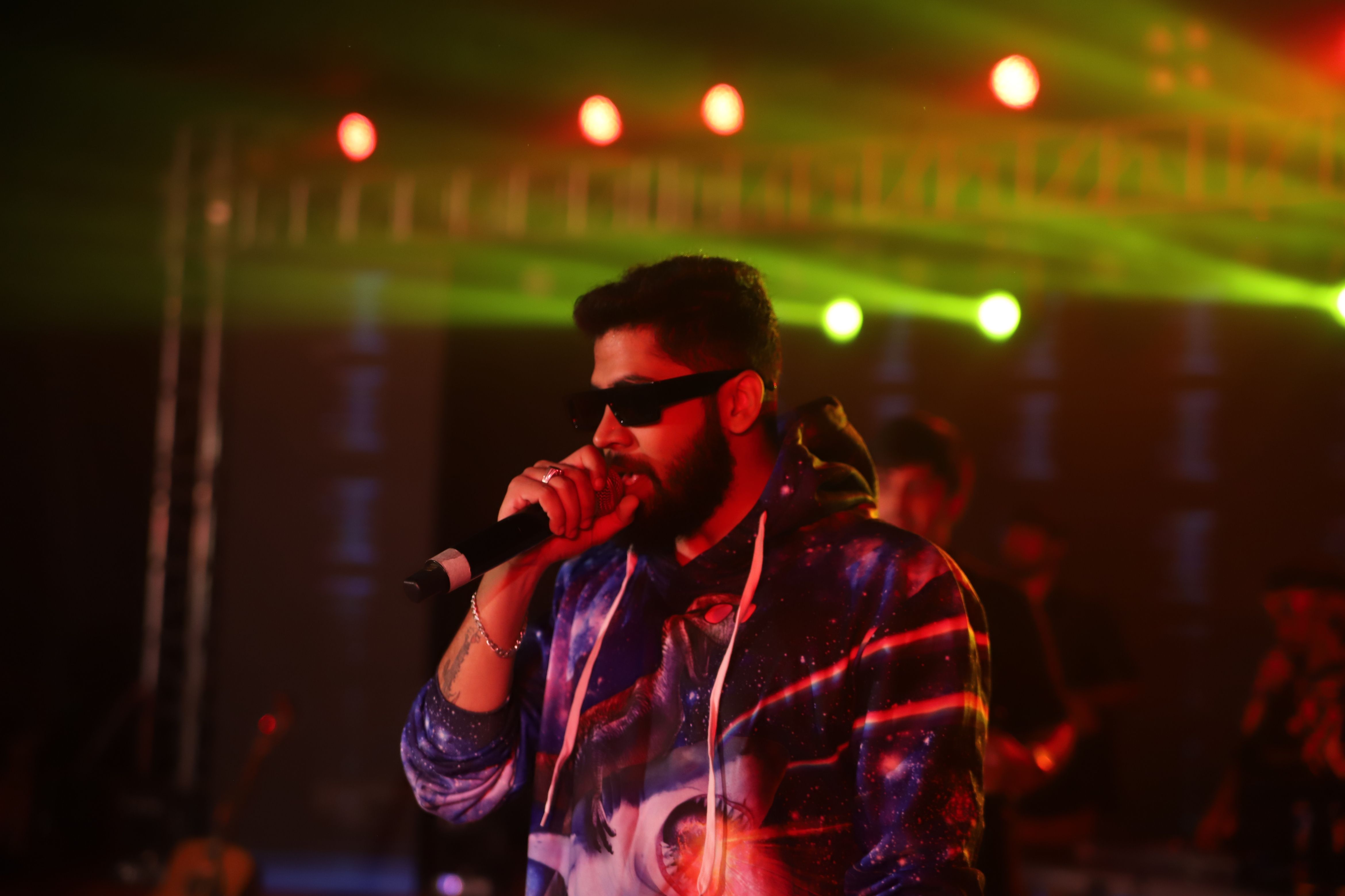 Concert lights during AJ's performance